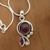 Amethyst pendant necklace, 'Delhi Delight' - Artisan Crafted Necklace with Amethyst and Silver from India thumbail