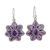 Amethyst dangle earrings, 'Purple Blossom' - Unique Floral Sterling Silver and Amethyst Dangle Earrings (image 2a) thumbail