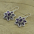 Amethyst dangle earrings, 'Purple Blossom' - Unique Floral Sterling Silver and Amethyst Dangle Earrings (image 2b) thumbail