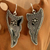 Sterling silver flower earrings, 'Night Blossom' - Sterling silver flower earrings