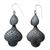 Sterling silver dangle earrings, 'Forest Shadow' - Dark Sterling Silver Dangle Earrings from India (image 2a) thumbail
