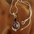 Pearl and garnet necklace, 'Modern Romance' - Handcrafted Sterling Silver Garnet and Pearl Necklace thumbail