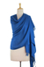 Angora wool shawl, 'Azure Meditation' - Angora wool shawl (image 2a) thumbail