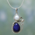 Cultured pearl and lapis lazuli pendant necklace, 'Blue Midnight' - Hand Made Women's Sterling Silver Lapis Lazuli and Pearl thumbail