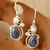 Pearl and lapis lazuli dangle earrings, 'Blue Midnight' - Women's Lapis Lazuli Pearl and Sterling Silver Earrings thumbail