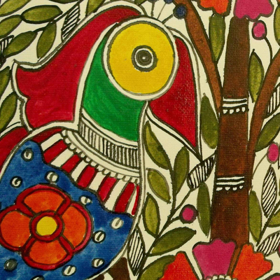 Madhubani painting, 'Tree of Life' - Indian Madhubani painting