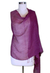 Linen shawl, 'Sheer Amethyst' - Purple Linen Shawl Lightweight Solid Plum  India (image 2a) thumbail