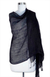Leinen-Schal, „Sheer Ebony“. - Handgefertigtes Leinenwickeltuch aus Indien