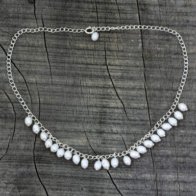 Pearl pendant necklace, 'Joranda Waterfall' - Pearl pendant necklace