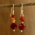 Carnelian dangle earrings, 'Radiant Sunset' - Carnelian dangle earrings thumbail