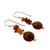Carnelian dangle earrings, 'Radiant Sunset' - Carnelian dangle earrings (image 2b) thumbail