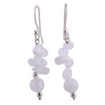 Rainbow moonstone dangle earrings, 'Towering Clouds' - Rainbow Moonstone dangle earrings