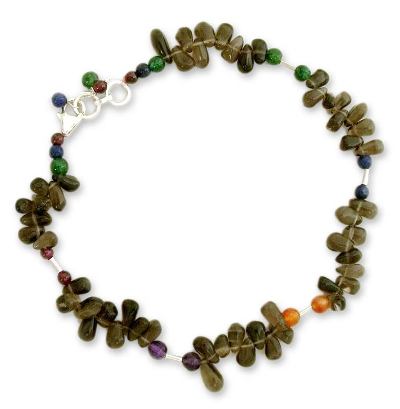 Smoky quartz anklet