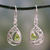 Peridot dangle earrings, 'Lace Halo' - Peridot Birthstone Jewelry in Sterling Silver Earrings (image 2) thumbail