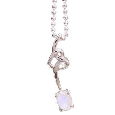 Sterling Silver and Moonstone Pendant Necklace