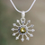 Citrine pendant necklace, 'Sunshine Daze' - Fair Trade Citrine Sun Necklace in Sterling Silver  thumbail