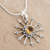 Halskette mit Citrin-Anhänger, „Sunshine Daze“ – Fair gehandelte Citrin-Sonnen-Halskette aus Sterlingsilber 