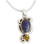 Lapis and citrine pendant necklace, 'Royal Charm' - Indian Necklace with Lapis Citrine and Sterling Silver (image 2a) thumbail