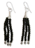 Onyx dangle earrings, 'Gujurat Nights' - Onyx Earrings Hand Made with Sterling Silver  thumbail