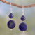 Lapis lazuli dangle earrings, 'Bihar Moons' - Lapis Lazuli Dangle Earrings from India