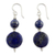 Lapis lazuli dangle earrings, 'Bihar Moons' - Lapis Lazuli Dangle Earrings from India