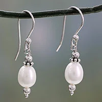 Cultured pearl dangle earrings, 'Sweet Destiny'