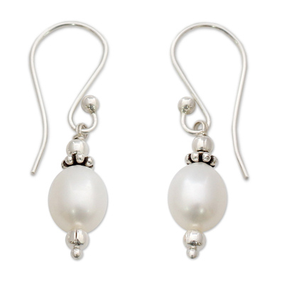 Cultured pearl dangle earrings