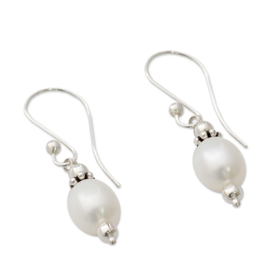 Cultured pearl dangle earrings, 'Sweet Destiny' - Cultured pearl dangle earrings