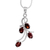 Garnet flower necklace, 'Scarlet Petals' - Garnet flower necklace thumbail