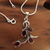 Garnet flower necklace, 'Scarlet Petals' - Garnet flower necklace (image 2b) thumbail