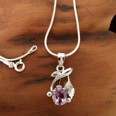 Amethyst necklace, 'Sweet Lilac' - Amethyst necklace