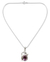 Amethyst flower necklace, 'Nostalgia' - Amethyst flower necklace thumbail