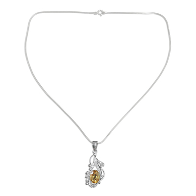 Citrin-Anhänger-Halskette, „Jaipur Sun“ – Citrin-Halskette in der Sterling India Jewellery Collection