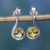 Citrine drop earrings, 'Golden Droplet' - Women's Citrine Earrings Sterling Silver Jewelry from India (image 2) thumbail