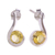 Citrine drop earrings, 'Golden Droplet' - Women's Citrine Earrings Sterling Silver Jewelry from India thumbail