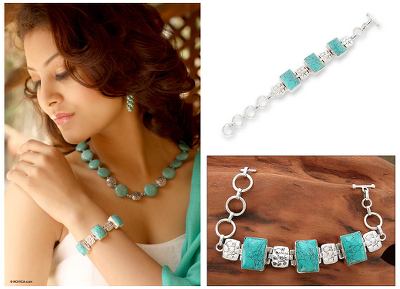 Sterling silver chain bracelet, 'Rocky River' - Sterling silver chain bracelet