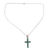 Collar colgante de plata esterlina - Collar con colgante de plata de ley con cruz color turquesa