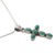 Sterling silver pendant necklace, 'Sky Blue Cross' - Turquoise Colored Cross Sterling Silver Pendant  Necklace