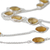 Lange Halskette aus Zitronenquarz - Handgefertigte Stationshalskette aus Sterlingsilber und Quarz