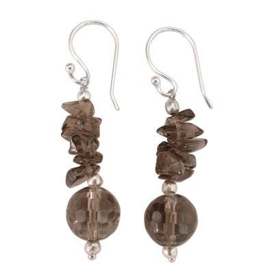 Smoky quartz dangle earrings