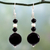 Onyx and pearl dangle earrings, 'Midnight Kisses' - Onyx and pearl dangle earrings
