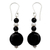 Onyx and pearl dangle earrings, 'Midnight Kisses' - Onyx and pearl dangle earrings