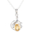 Citrine flower necklace, 'Golden Blossom' - Sterling Silver and Citrine Necklace Fair Trade Jewelry thumbail