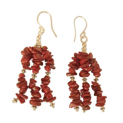 Unique Sterling Silver and Jasper Earrings