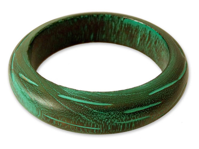 Wood bangle bracelet, 'Empress' - Wood Bangle Bracelet