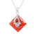 Carnelian pendant necklace, 'Kolkata Scarlet' - Carnelian Necklace from Indian Jewellery Collection