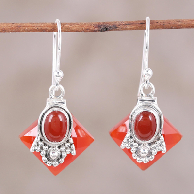 Carnelian Earrings from Indian Jewelry Collection - Delhi Sunset | NOVICA