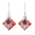 Carnelian dangle earrings, 'Kolkata Scarlet' - Carnelian Earrings from Indian Jewelry Collection
