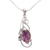 Amethyst pendant necklace, 'Delhi Lilac' - Sterling Silver and Amethyst Necklace Birthstone Jewelry (image 2a) thumbail