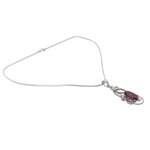 Amethyst pendant necklace, 'Delhi Lilac' - Sterling Silver and Amethyst Necklace Birthstone Jewelry
